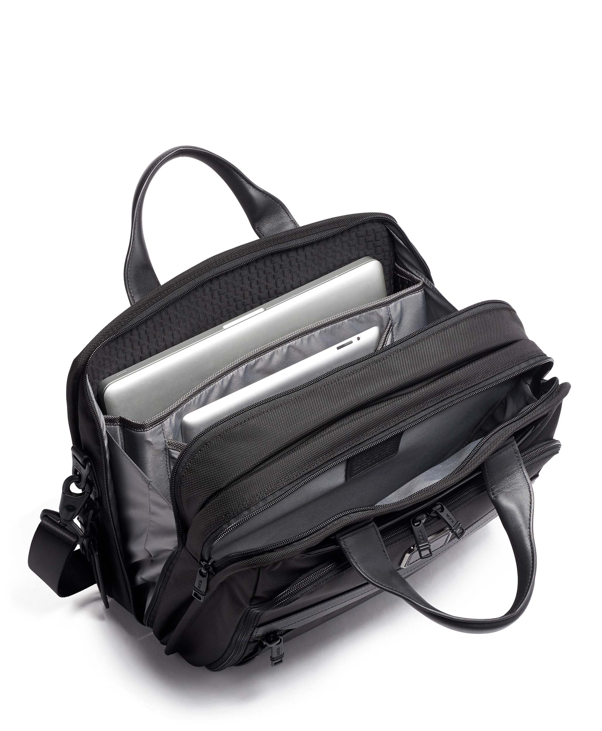 Tumi black laptop bag discount