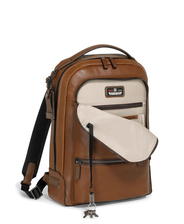 Tumi harrison backpack leather top