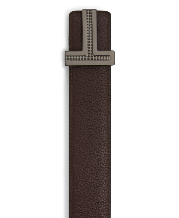 Belts Cintura reversibile in pelle con fibbia a T 35mm