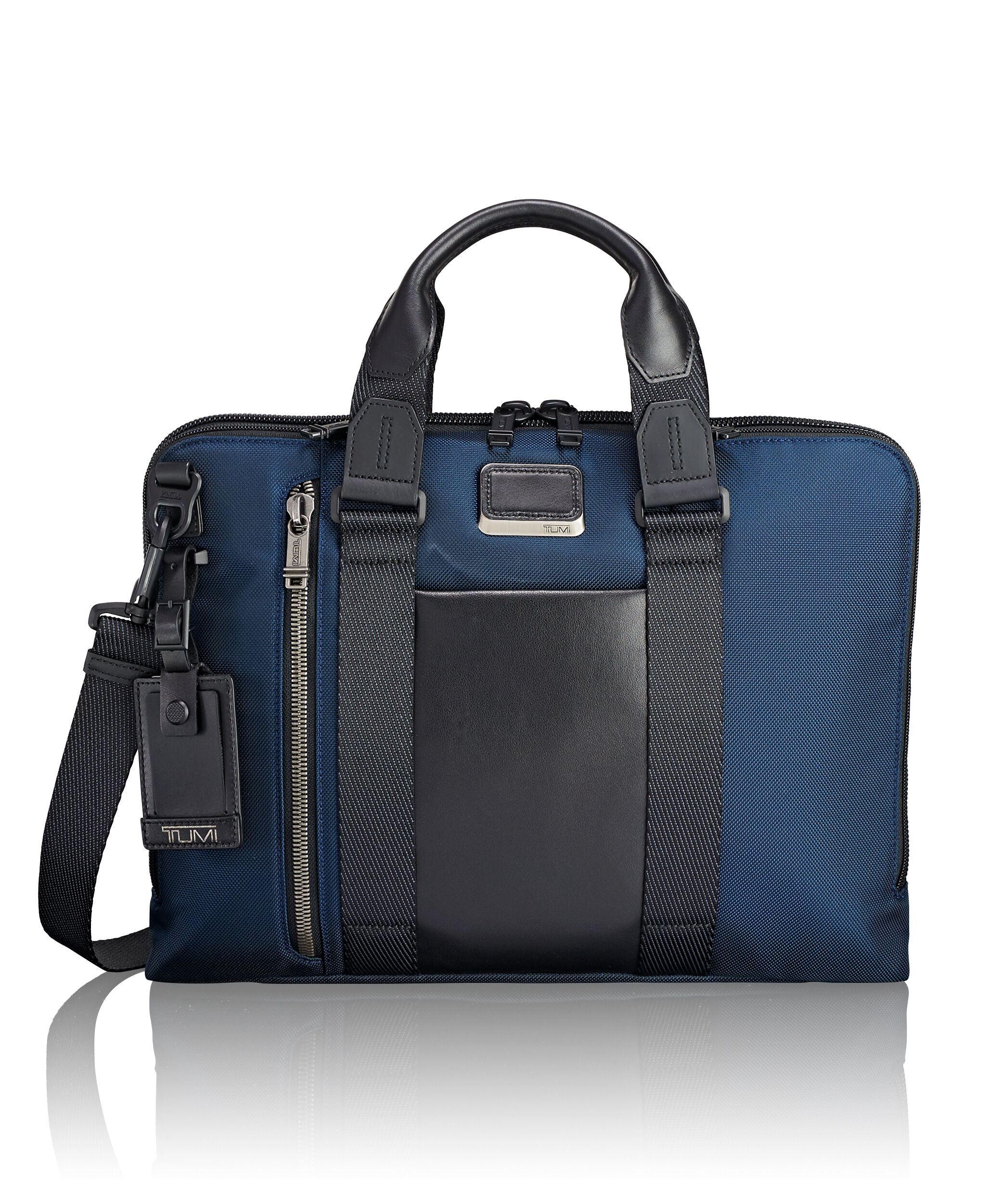 tumi aviano slim brief leather